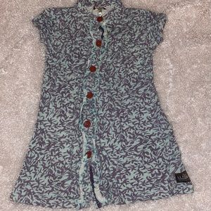 Matilda Jane You And Me Girls Size 8 Junebug Blue Ruffle Lap Dress Buttons